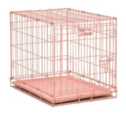 Fashion Colored Blue Or Pink Wire Dog Crate