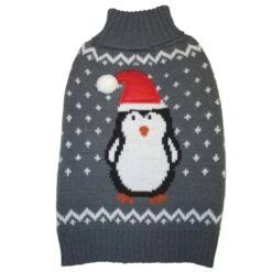 Fashion Pet Penguin Dog Sweater Gray