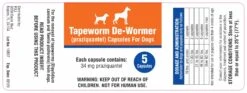 Tapeworm De-Worm Capsules For Dogs (5 Count)