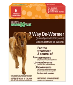 Sentry HC Worm X Plus® For Dogs 25lb And Up 6 Ct