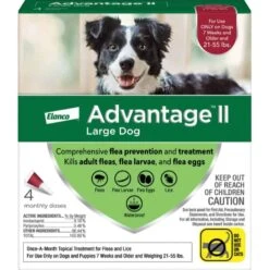 Bayer Advantage II Flea Spot-On For Large Dogs 21-55 Lbs 4 Pack