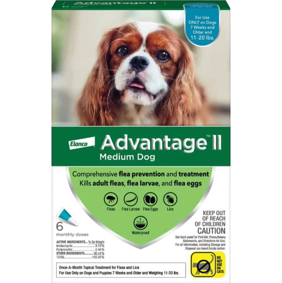 Bayer Advantage II Flea Spot-On For Medium Dogs 11-20 Lbs 6 Pack 3 Bayer Advantage II Flea Spot-On For Medium Dogs 11-20 Lbs 6 Pack