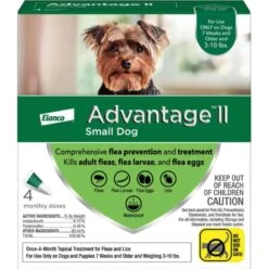 Bayer Advantage II Flea Spot-On For Small Dogs 3-10 Lbs 4 Pack