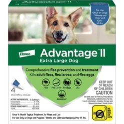 Bayer Advantage II Flea Spot-On For X-Large Dogs Over 55 Lbs 4 Pack