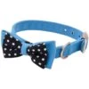 Coastal Accent Blue Dog Collar With Polka Dots Bow 1 Coastal Accent Blue Dog Collar With Polka Dots Bow -UPCO Popular Shop Blue Polkadot bow collar WEB
