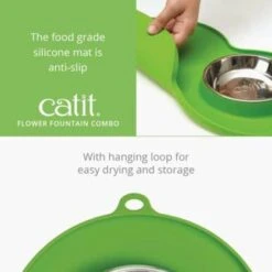 HAGAN CatIT Flower Fountain & Placemat Combo Water Dish -UPCO Popular Shop CatIt Flower Fountain Placemat combo 2