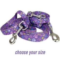 Coastal Styles Dog Leash Multi-color Paw Print Purple 6′