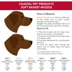 Coastal Soft Basket Muzzle -UPCO Popular Shop Coastal Soft Basket Muzzle Size Chart