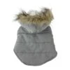 Gray Velvety Puffer Coat For Dogs -UPCO Popular Shop Fashion Pet Gray Puffer Coat xs