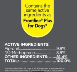 Vetality Firstect Plus Flea & Tick Spot Treatment For Dogs 23-44 Lbs 3 Pack 10 Vetality Firstect Plus Flea & Tick Spot Treatment For Dogs 23-44 Lbs 3 Pack -UPCO Popular Shop Firstect INFO2 2