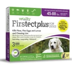 Vetality Firstect Plus Flea & Tick Spot Treatment For Dogs 45-88 Lbs 3 Pack