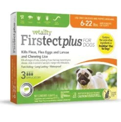 Vetality Firstect Plus Flea & Tick Spot Treatment For Dogs 6-22 Lbs 3 Pack