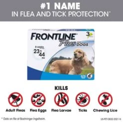 Boehringer Ingelheim Frontline Plus Flea & Tick Spot-On For Dogs 89-132 Lbs 3 Pack -UPCO Popular Shop Frontline INFO3