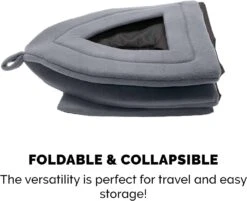 FurHaven Collapsible Fleece Pet Tent Gray Small -UPCO Popular Shop Furhaven Pet Tent Gray4