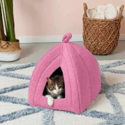 FurHaven Collapsible Fleece Pet Tent Pink Small -UPCO Popular Shop Furhaven Pet Tent Pink3