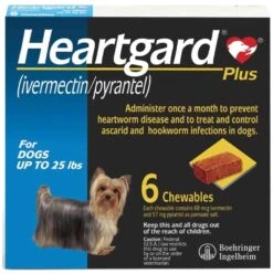 Boehringer Ingelheim Heartgard Plus Soft Chews For Dogs Up To 25 Lbs 6 Pack