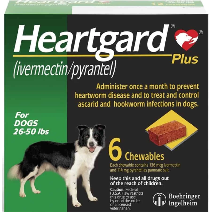 Boehringer Ingelheim Heartgard Plus Soft Chews For Dogs Up To 26-50 Lbs 6 Pack 3 Boehringer Ingelheim Heartgard Plus Soft Chews For Dogs Up To 26-50 Lbs 6 Pack