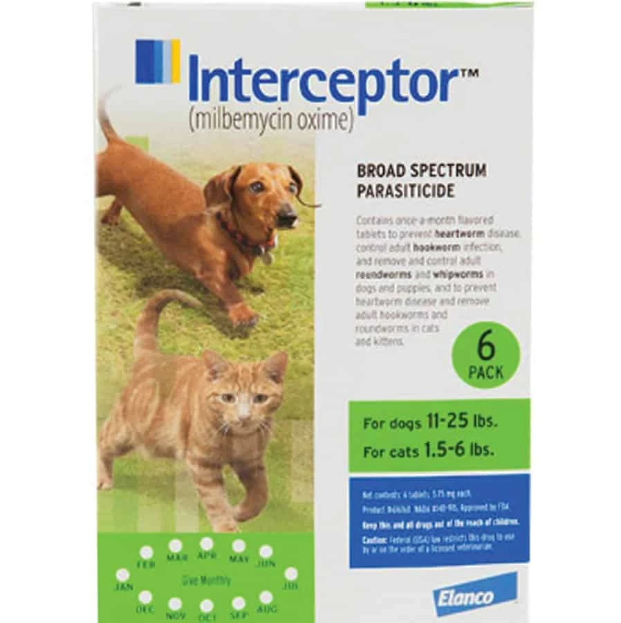 Interceptor® Oral Preventative For Dogs 11-25 Lbs 6 Pack 3 Interceptor® Oral Preventative For Dogs 11-25 Lbs 6 Pack