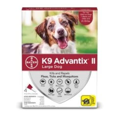 Bayer K9 Advantix II Flea, Tick & Mosquito Prevention For Large Dogs 21-55 Lbs 4 Pack