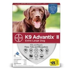 Bayer K9 Advantix II Flea, Tick & Mosquito Prevention For X-Large Dogs Over 55 Lbs 4 Pack