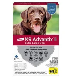 Bayer K9 Advantix II Flea, Tick & Mosquito Prevention For XLarge Dogs Over 55 Lbs 6 Pack