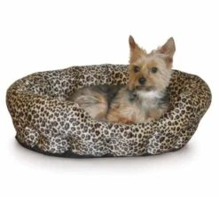 K&H Self Warming Nuzzle Nest Small Brown Leopard Print Pet Bed -UPCO Popular Shop KH Leopard Print Bed2