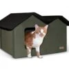 K&H Heated Outdoor Kitty House Extra Wide -UPCO Popular Shop KH Outdoor Headed Kitty House