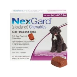 NexGard Chewable Flea & Tick For Dogs 24.1-60 Lbs (3 Pack)