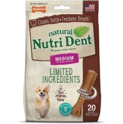 Nutri Dent Filet Mignon Dental Dog Treats Medium 20 Ct
