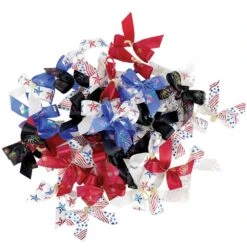 Patriotic Ribbon Bows Assorted 50 Ct
