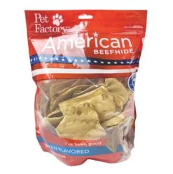 Pet Factory American Beefhide Chicken Flavored Rawhide Chips 22 Oz
