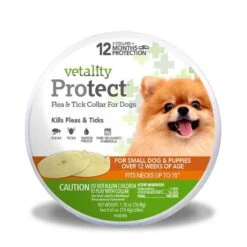 Vetality Protect Flea & Tick Collar For Small-Medium Dogs 15″ (2 Collars)