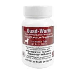 Quad Worm For Dogs 4 Ct MEDIUM 21 Lb-45 Lb