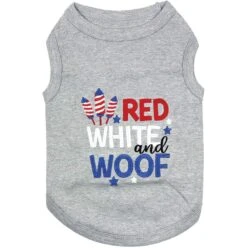 Red, White & WOOF Americana Gray Dog T-Shirt