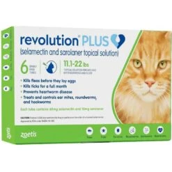 ZOETIS Revolution Plus Topical Solution For Cats 11.1-22 Lbs 6 Pack