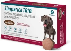 ZOETIS Simparica Trio Chewable Tablets For Dogs 88.1-132 Lbs 6 Pack