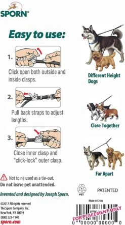 Sporn Double-Dog Coupler For Dog Leash -UPCO Popular Shop Sporn 2 Dog Coupler 3