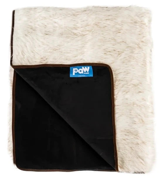 PupProtector Waterproof Throw Blanket White W/Brown Accents Original 4 PupProtector Waterproof Throw Blanket White W/Brown Accents Original - Image 2