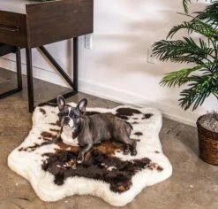 PupRug Memory Foam Dog Bed Brown Faux Cowhide Junior -UPCO Popular Shop TAD1330 C