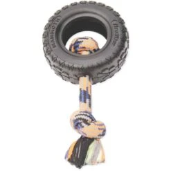 Paw Tracks TIRE BITER With Tug Rope Dog Toy 10″