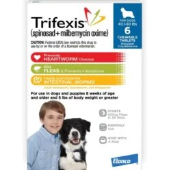 Trifexis Chewable Flea & Heartworm Tablets For Dogs 40.1-60 Lbs 6 Pack