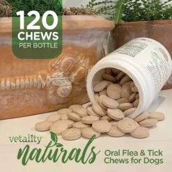 Vetality Naturals Oral Flea & Tick Chews For Dogs 120 Ct -UPCO Popular Shop Vet Nat Flea Tick Chews Dog INFO