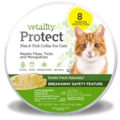 Vetality Protect Flea & Tick Collar For Cats 2 Ct