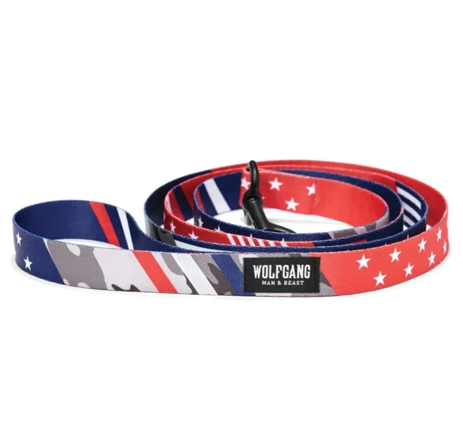Wolfgang USA National Red, White & Blue Dog Leash 3 Wolfgang USA National Red, White & Blue Dog Leash