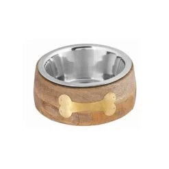 Artisan Natural Wood Dog Food Bowl