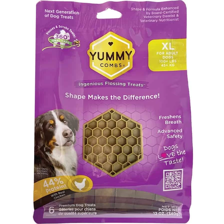 Yummy Combs Dental Treats For X-Large Dogs 100 Lbs+ 6 Ct (12 Oz) 3 Yummy Combs Dental Treats For X-Large Dogs 100 Lbs+ 6 Ct (12 Oz)