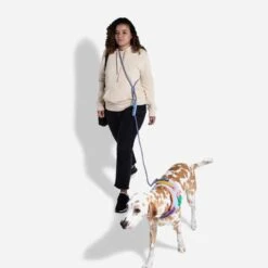 Zee Dog Hands Free Dog Leash Sky Blue Multicolor -UPCO Popular Shop ZeeDog Hands Free Leash Blue Multi 4