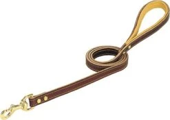 Deer Tan Leather Dog Leash