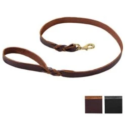 Twisted Brown Latigo Leather Leash 3/4″ X 6′