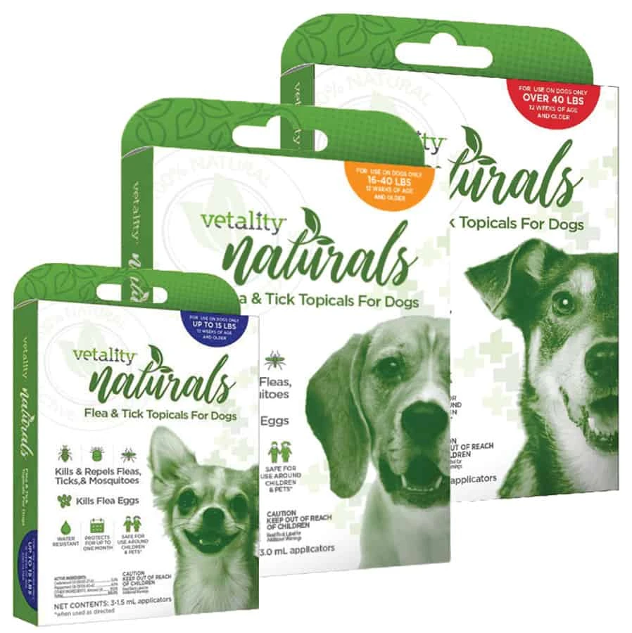 Vetality Naturals Flea & Tick Topical For Dogs (3 Pack) 3 Vetality Naturals Flea & Tick Topical For Dogs (3 Pack)